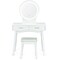 White MDF Rubberwood Vanity Table Set with LED Mirror, Drawers and Stool